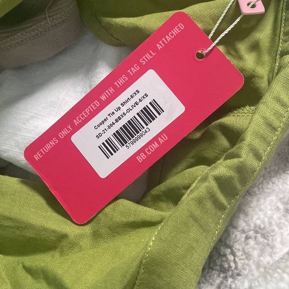 Beginning Boutique Cooper Tie Up Shirt Olive - Picture 6 of 6